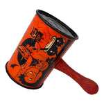 Vintage Halloween Tin Witch Shaker Noisemaker US Metal Toy 1930s