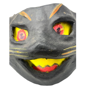 Vintage Halloween Paper mache black cat