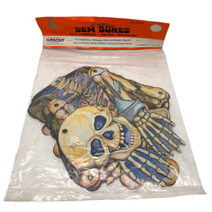 Vintage Halloween Amscan Jointed Skeleton Die Cut in Package ~ 1979 DEM BONES