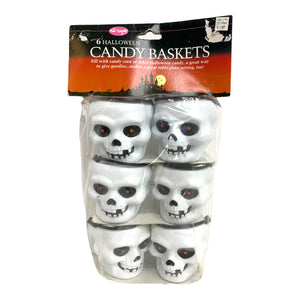 
            
                Load image into Gallery viewer, 6 Vintage Mini Skull Blow Mold Candy Buckets
            
        