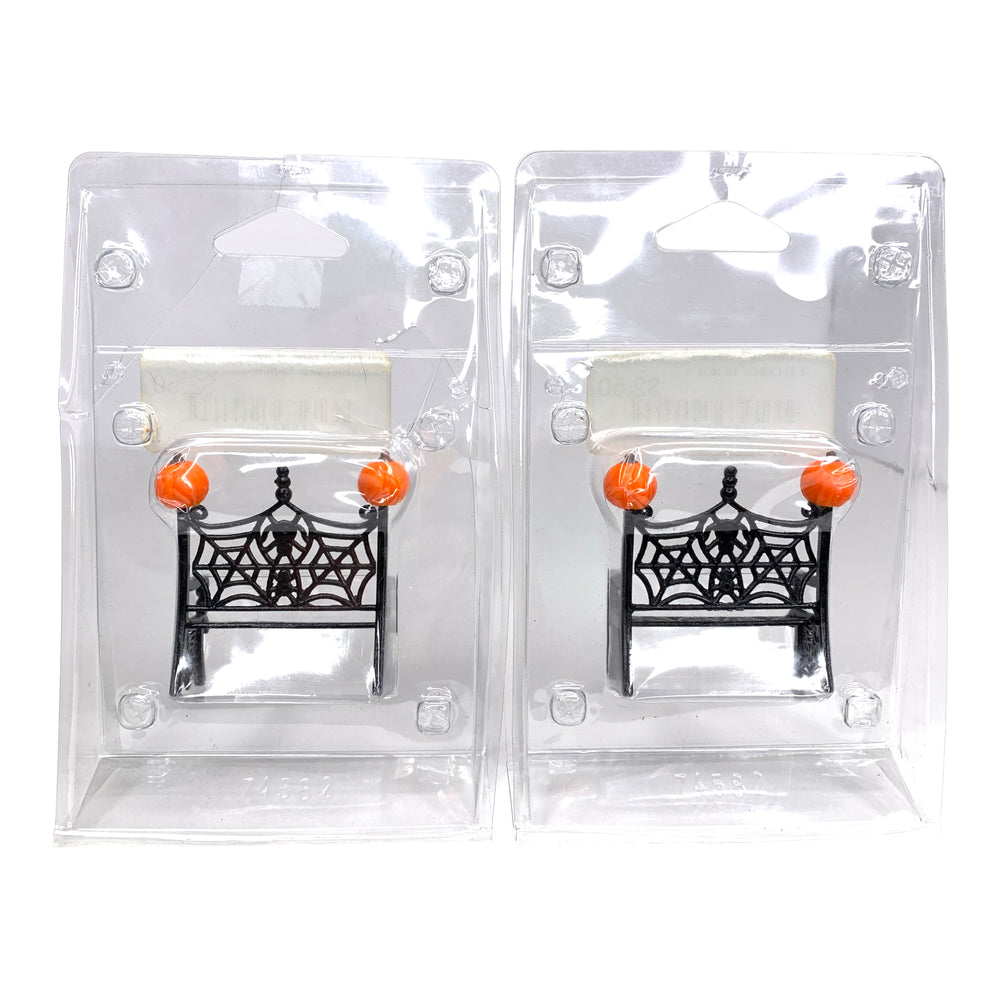 
            
                Load image into Gallery viewer, Retired Lemax Spooky Town Spiderweb Bench #74582 Set of 2
            
        