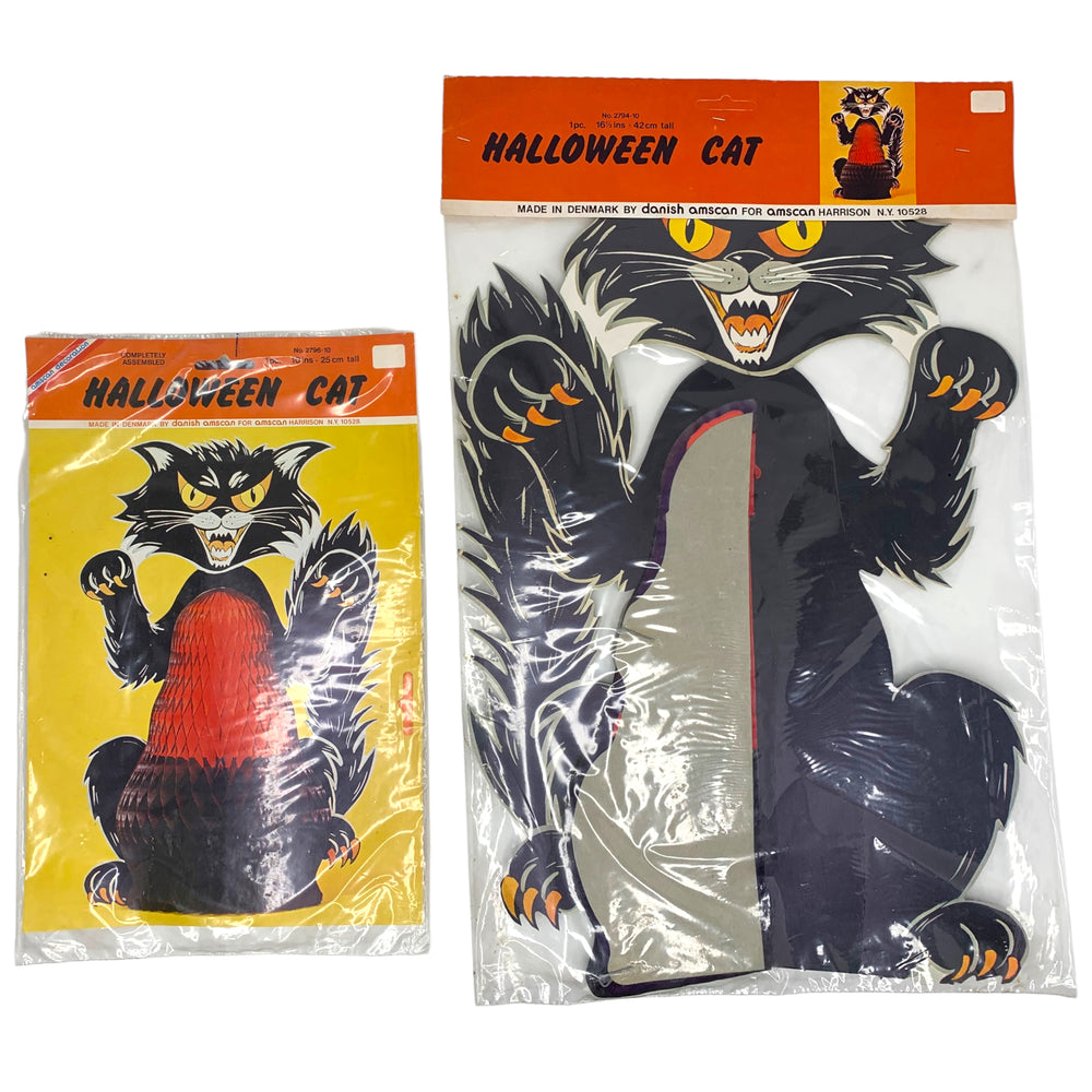 
            
                Load image into Gallery viewer, Vintage Halloween Honeycomb Cat Die Cuts in Package, Set of 2
            
        