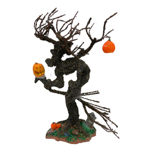 
            
                Load image into Gallery viewer, Retired Lemax Spooky Town Witch Tree Pumpkins #93736 - a wicked, withered tree is covered in jack o lanterns and spider webs.
            
        
