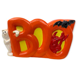 BOO Halloween Decoration with ghost , devil and bat