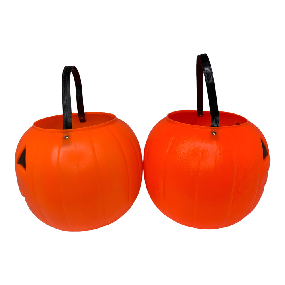 
            
                Load image into Gallery viewer, Vintage Empire Blow Mold Pumpkin Buckets, Set of 2
            
        