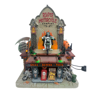 Lemax Spooky Town Reaper Motorcycle Company #75174