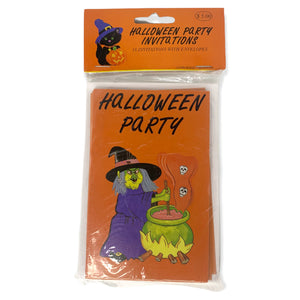 
            
                Load image into Gallery viewer, Vintage Halloween Invitation Cards, one with a witch one with a vampire.
            
        