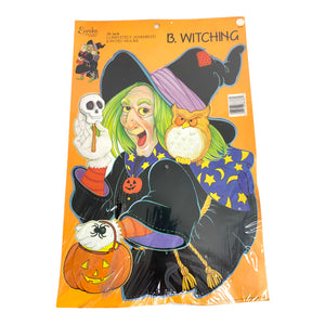 
            
                Load image into Gallery viewer, Vintage Halloween Eureka Large Jointed Witch Die Cut Decoration from the 1980s
            
        