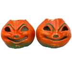 Pair of large vintage Paper Mache Pumpkins from the 1940s or 1950s.