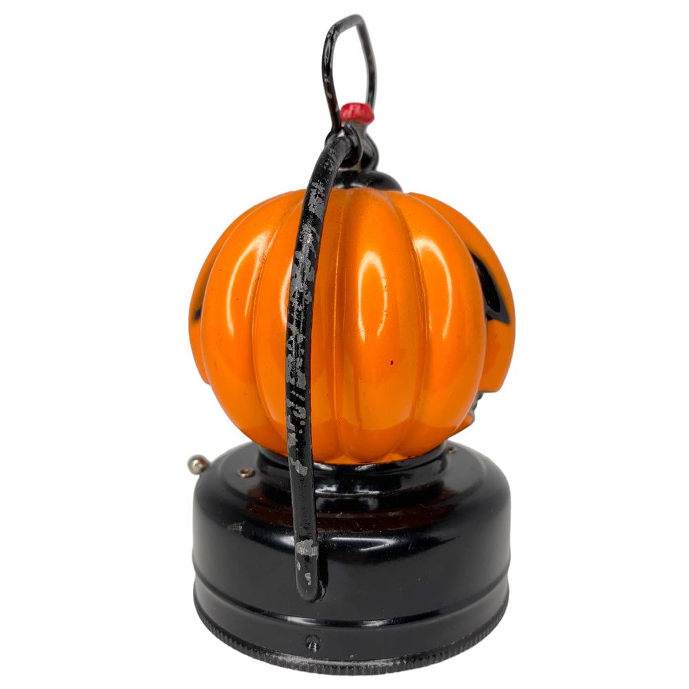 
            
                Load image into Gallery viewer, Vintage Halloween Battery Operated Glass Double Sided Pumpkin Lantern 1960s
            
        