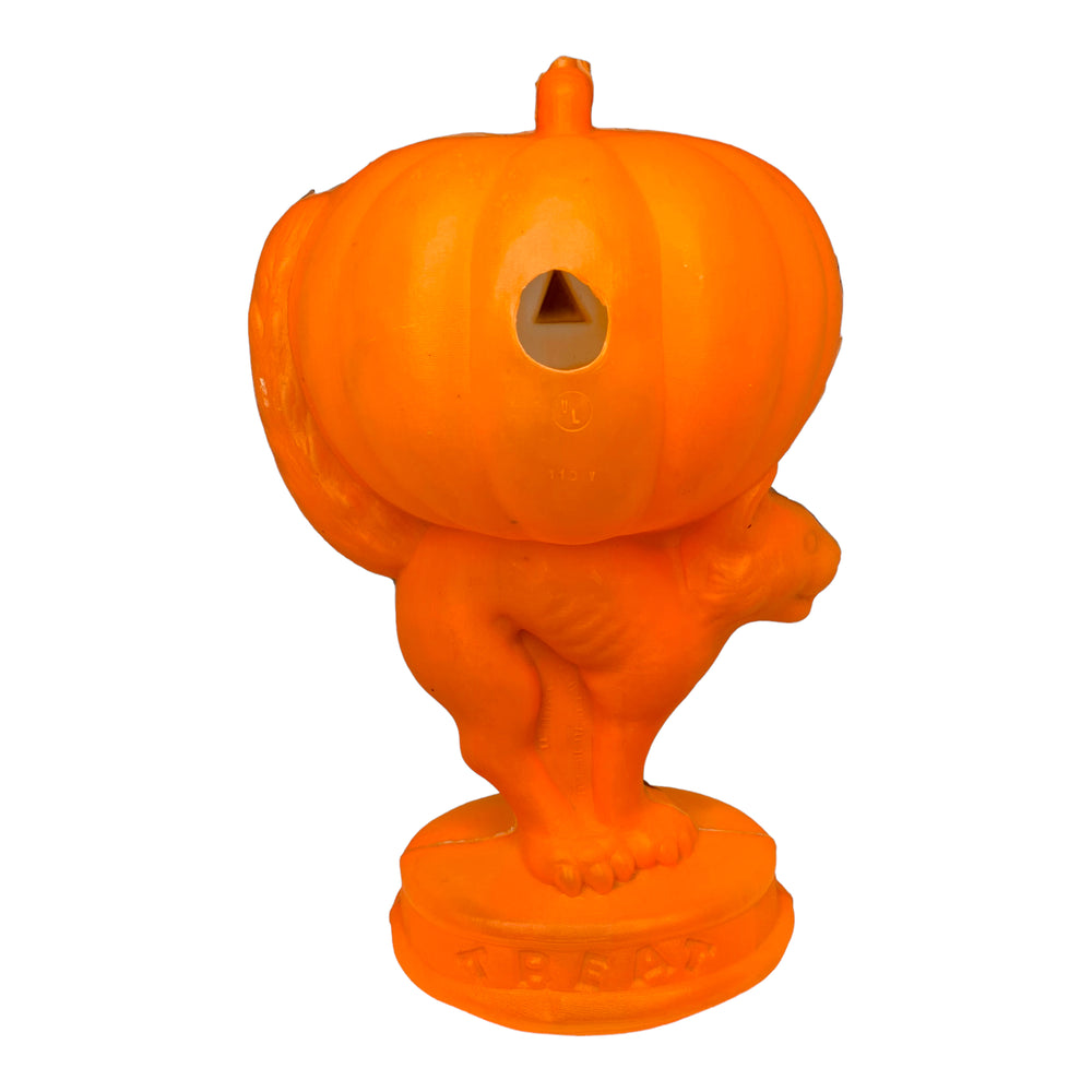 
            
                Load image into Gallery viewer, Vintage Halloween Trick or Treat Pumpkin Black Cat Tabletop Blow Mold 
            
        