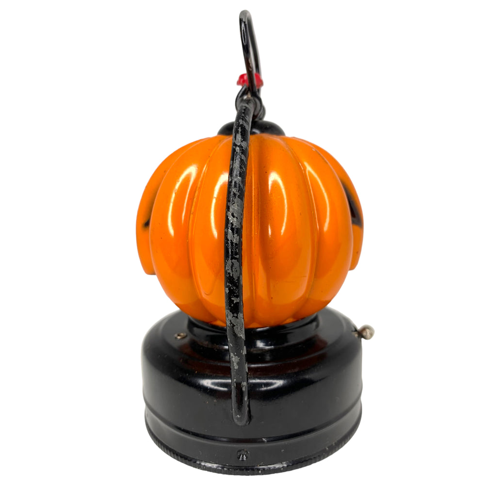
            
                Load image into Gallery viewer, Vintage Halloween Battery Operated Glass Double Sided Pumpkin Lantern 1960s
            
        