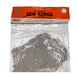 Vintage Halloween Amscan Jointed Skeleton Die Cut in Package ~ 1979 DEM BONES